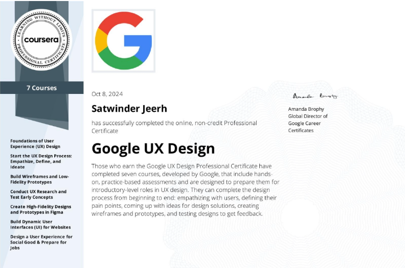 Google UX Design Certificate